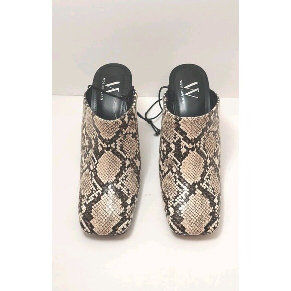 Worthington Women's Size 7 Shoe Square Toe Mule Natural Snake Print 7M Slip On - Picture 5 of 12